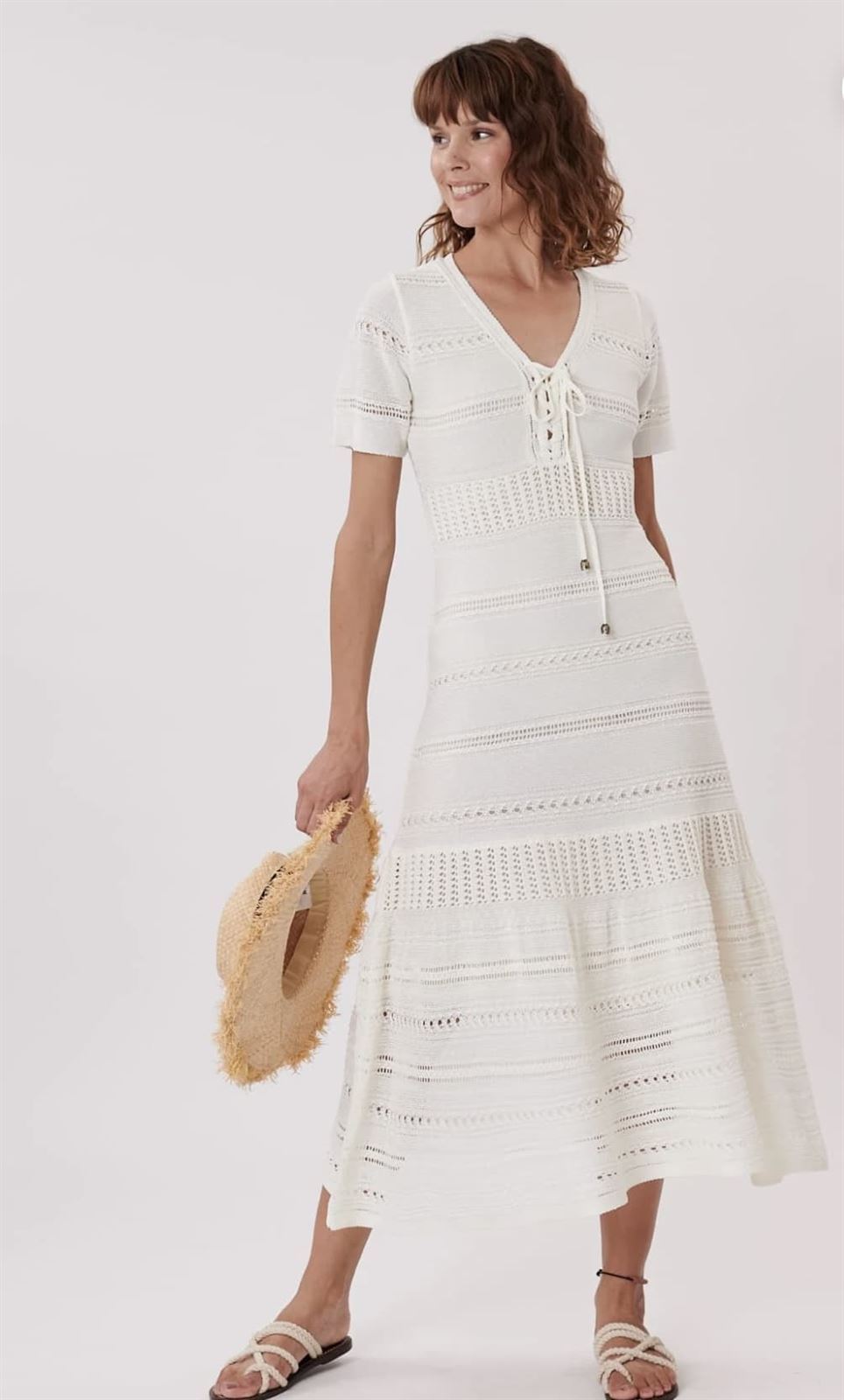 Vestido Derhy HELENE crochet blanco - Imagen 2