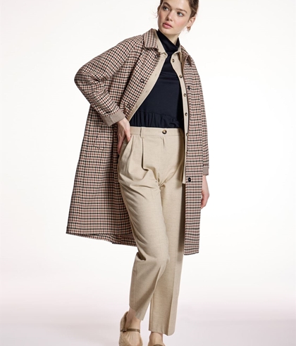 ABRIGO ALBA CONDE 5691 RECTO DE CUADROS - Imagen 1