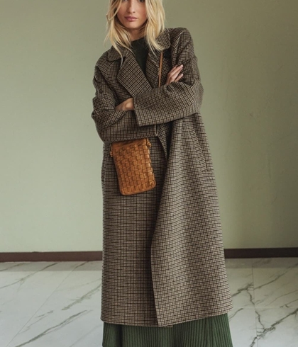 Abrigo Indi & Cold BY600 3/4 LANA cuadros verde - Imagen 1