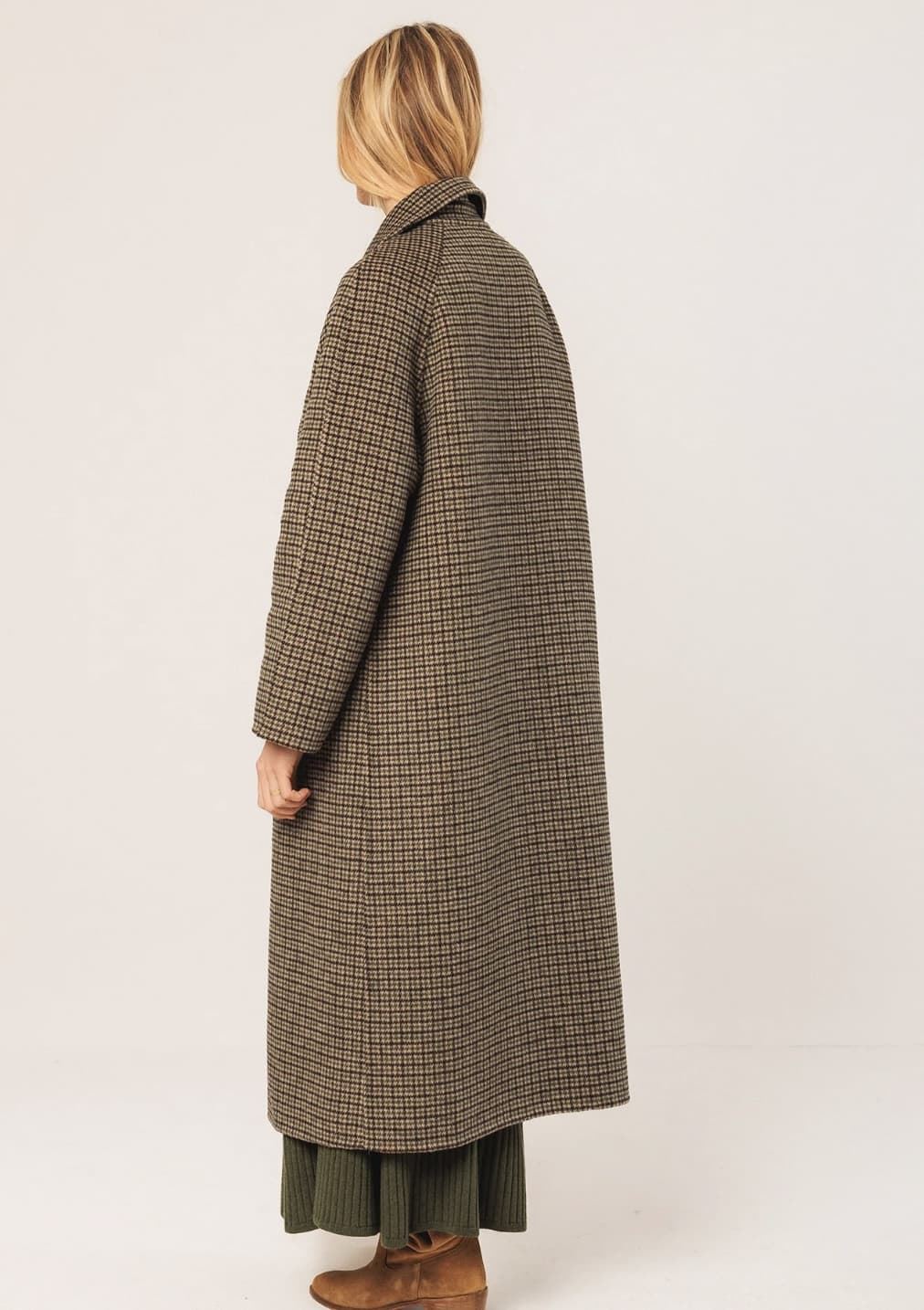 Abrigo Indi & Cold BY600 3/4 LANA cuadros verde - Imagen 3