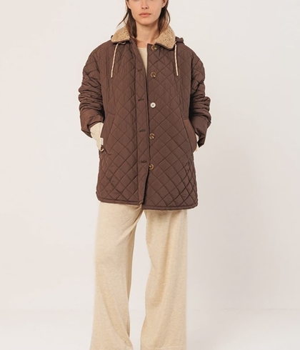 Abrigo Indi & Cold  GF681  ACOLCHADO CAPUCHA Marrón - Imagen 1