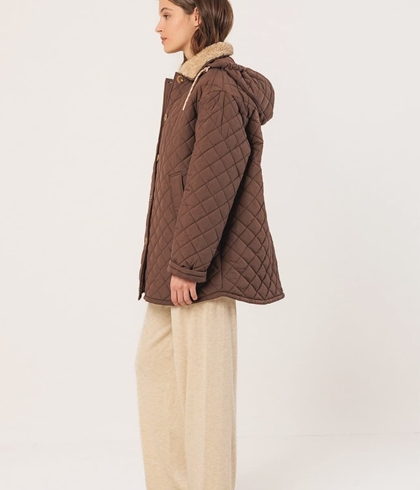 Abrigo Indi & Cold  GF681  ACOLCHADO CAPUCHA Marrón - Imagen 2
