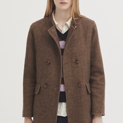 Abrigo Nice Things espiga doble tela marrón - Imagen 2