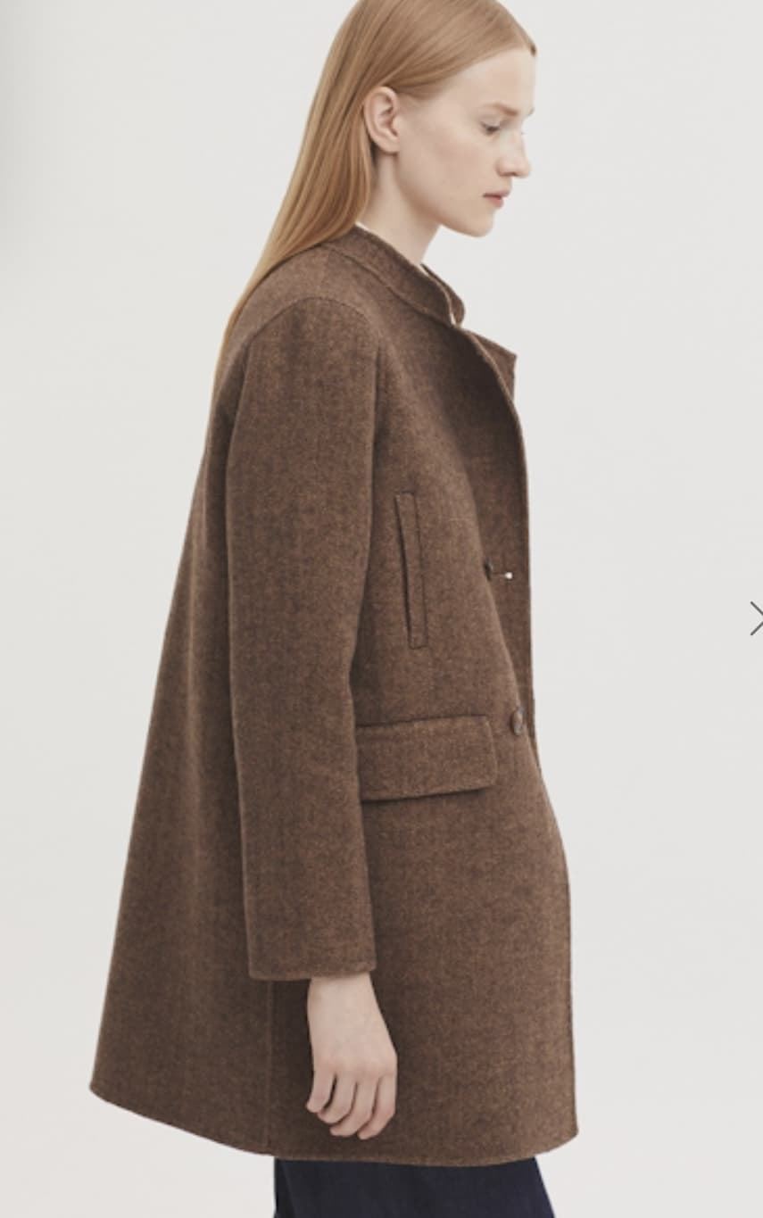 Abrigo Nice Things espiga doble tela marrón - Imagen 3