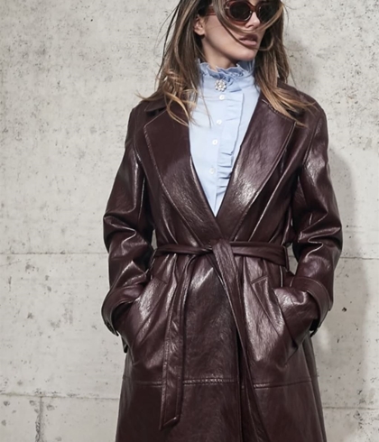 Abrigo OKY 1145 Frances Efecto Piel - Imagen 1