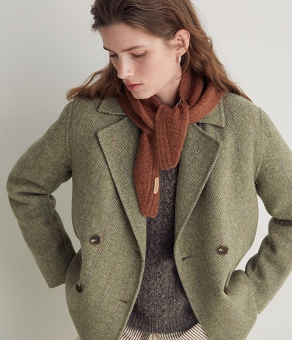 Abrigo Yerse 43605 CORTO HANDMADE CRUZADO VERDE - Imagen 1