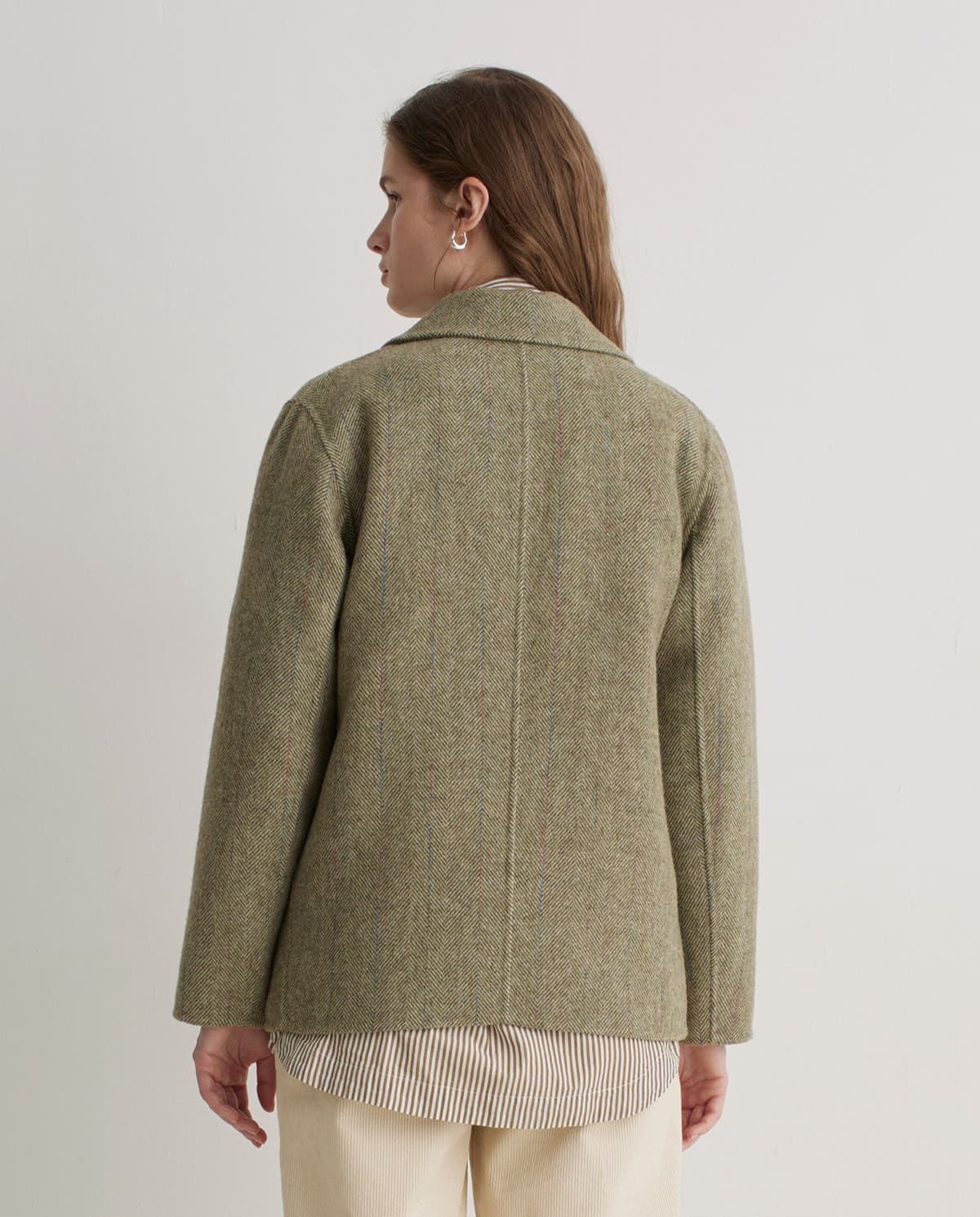 Abrigo Yerse 43605 CORTO HANDMADE CRUZADO VERDE - Imagen 5