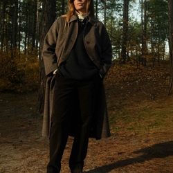 Abrigo Yerse 43610 Abrigo largo handmade  cuadros marrón - Imagen 2