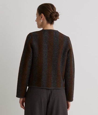 Abrigo Yerse 43620 CORTA MEZCLA LANA HERVIDA STRIPES oxido/gris - Imagen 2