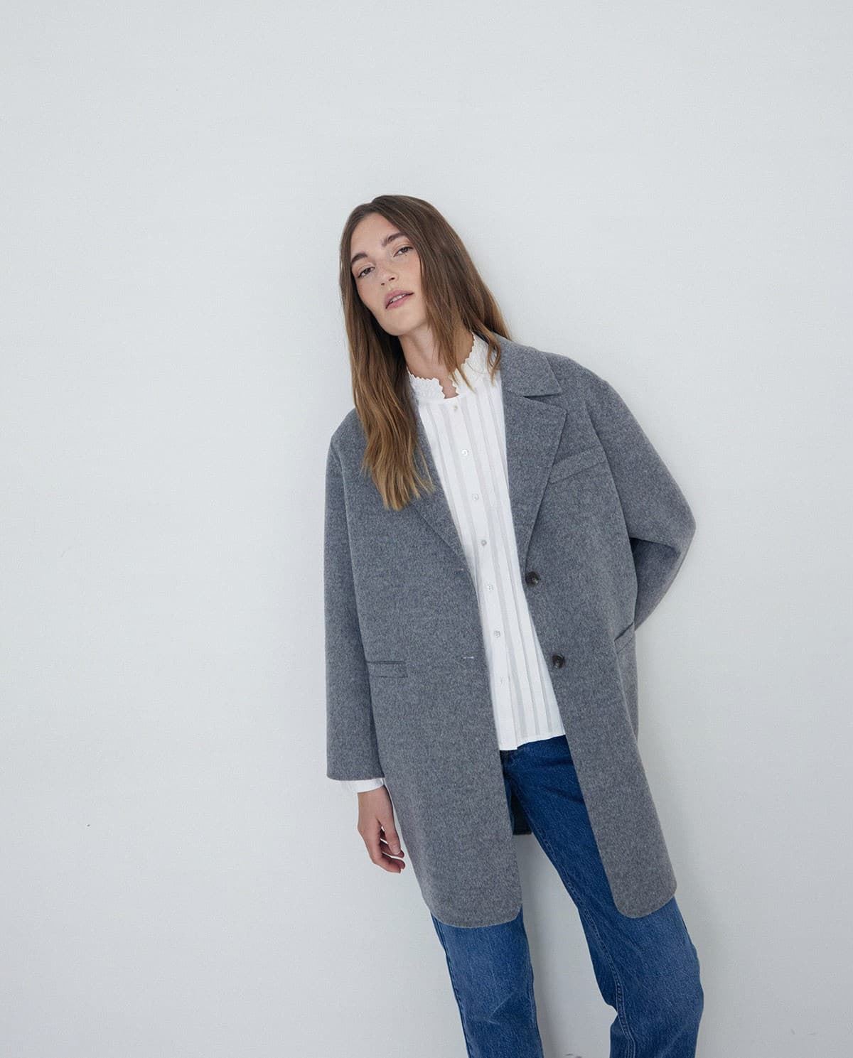 ABRIGO YERSE LANA HANDMADE GRIS  Ref. 41602 - Imagen 1