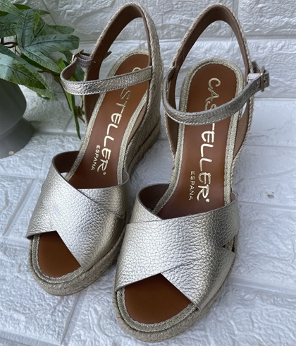 Alpargata Casteller 866 vestir doradas champagne - Imagen 2