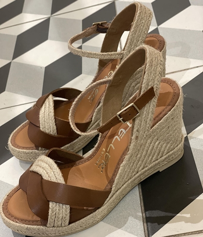 Alpargata Casteller 874 vaqueta roble yute camel rafia natural - Imagen 1