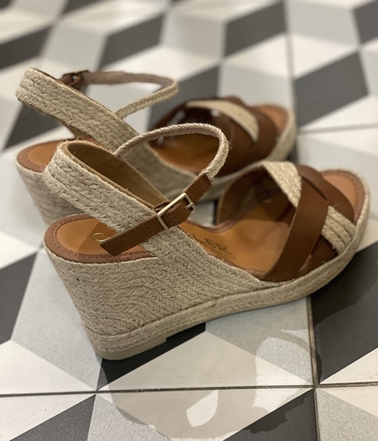 Alpargata Casteller 874 vaqueta roble yute camel rafia natural - Imagen 2