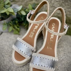 Alpargata Casteller 887 metalizada argento plata. - Imagen 1