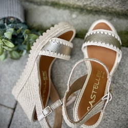 Alpargata Casteller 887 metalizada platino clarita - Imagen 1