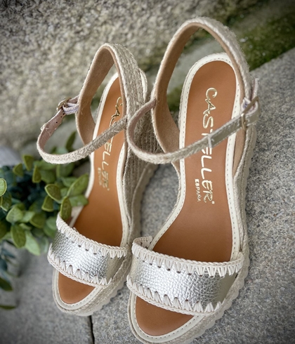 Alpargata Casteller 887 metalizada platino clarita - Imagen 2