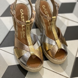 Alpargata Casteller 889 vestir tres metalizados - Imagen 1