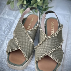 Alpargata Casteller 895 / Panama Kaki– Fleco Taupe - Imagen 1