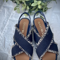 Alpargata Casteller 895 / Panama Navy – Fleco Taupe - Imagen 2