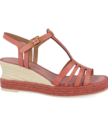 Alpargata Casteller 974 vaqueta coral rosita - Imagen 1