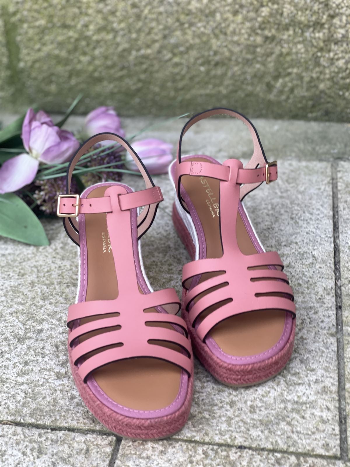 Alpargata Casteller 974 vaqueta coral rosita - Imagen 2