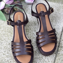 Alpargata Casteller 974 vaqueta marrón chocolate - Imagen 1