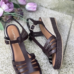 Alpargata Casteller 974 vaqueta marrón chocolate - Imagen 2