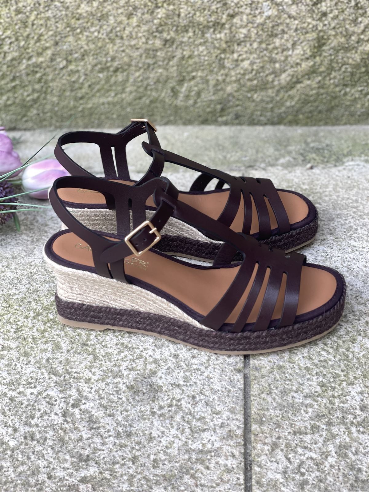 Alpargata Casteller 974 vaqueta marrón chocolate - Imagen 3