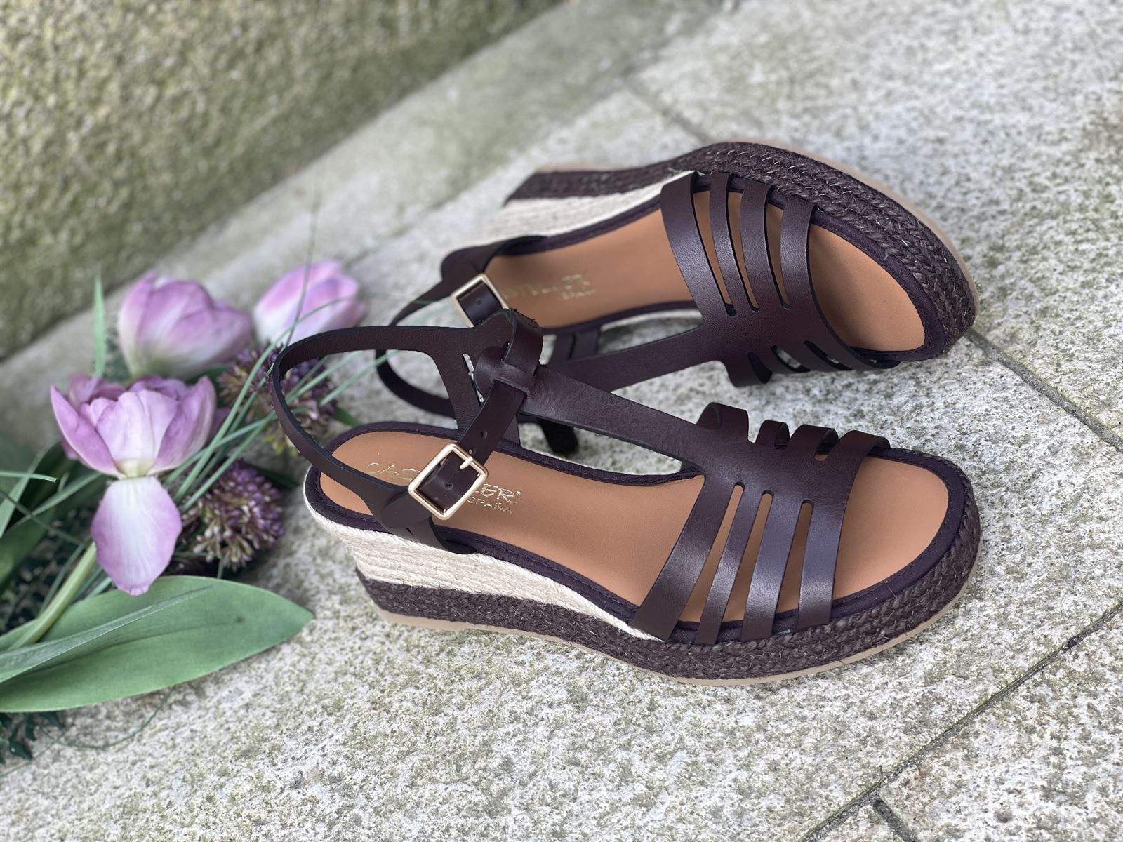 Alpargata Casteller 974 vaqueta marrón chocolate - Imagen 4