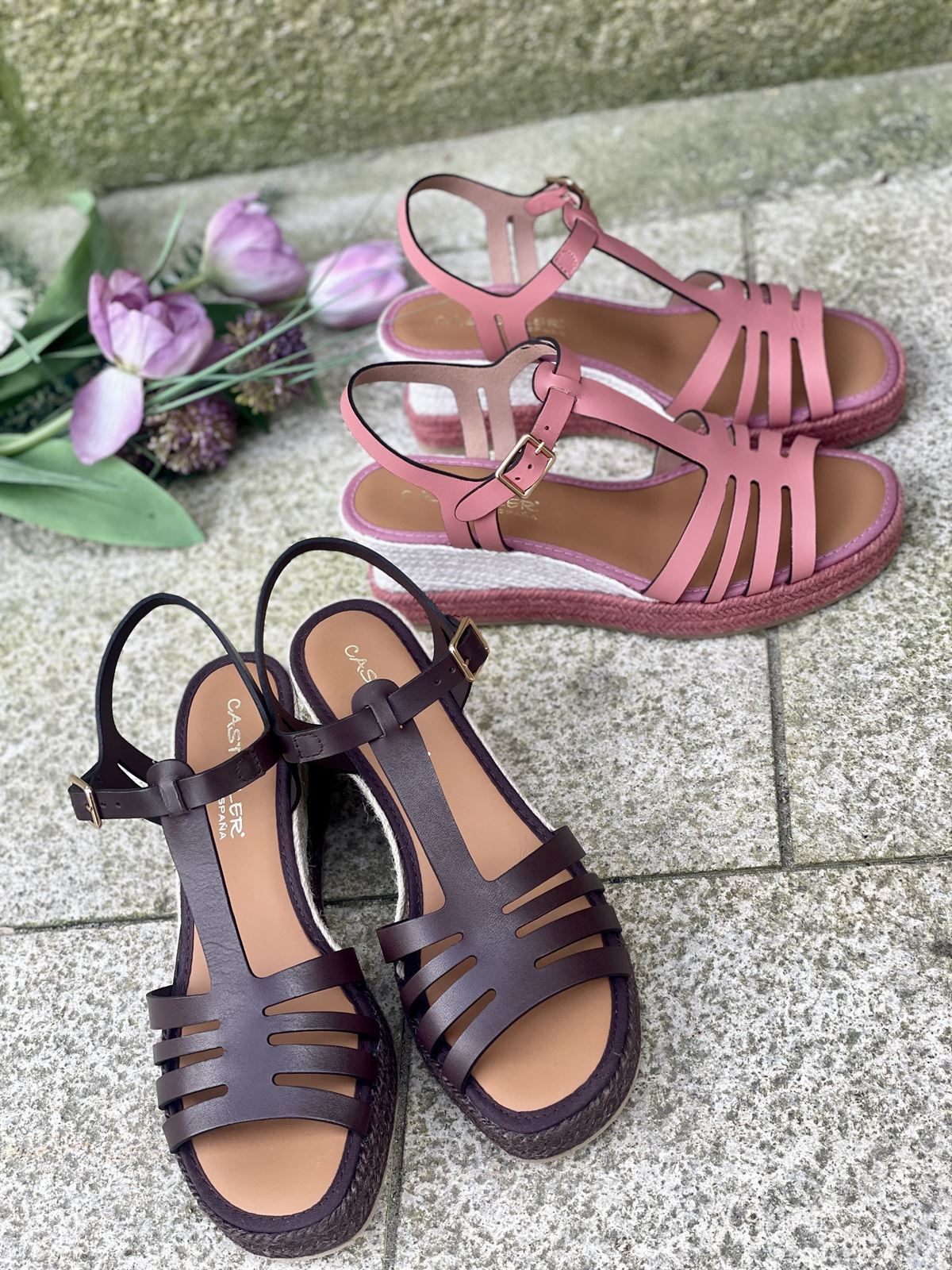 Alpargata Casteller 974 vaqueta marrón chocolate - Imagen 5