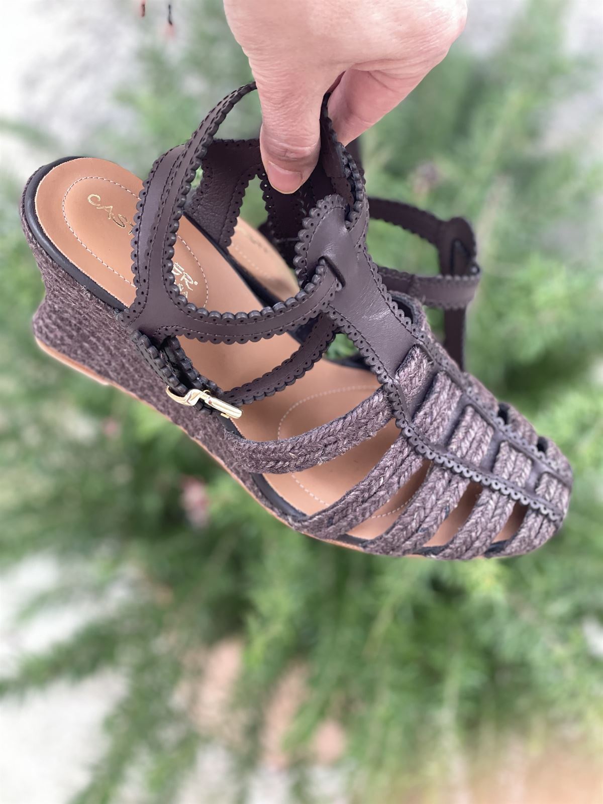 Alpargata Casteller cangrejeras yute chocolate - Imagen 1