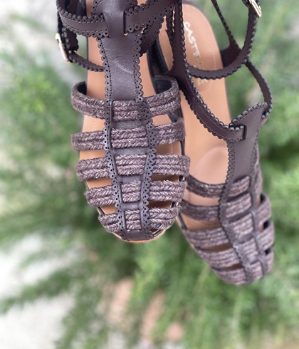 Alpargata Casteller cangrejeras yute chocolate - Imagen 2