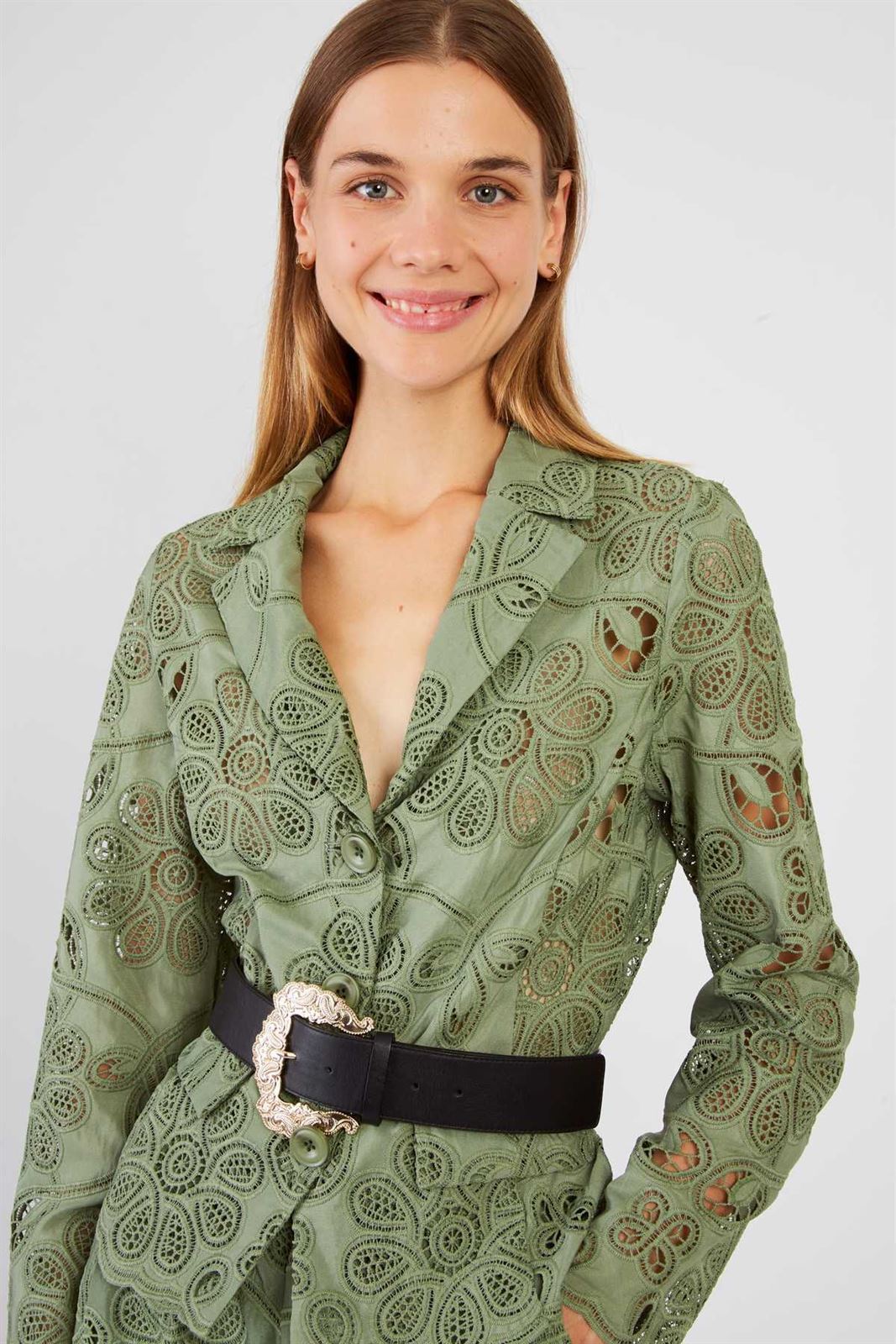 Americana Derhy JENNIFER encaje verde - Imagen 2