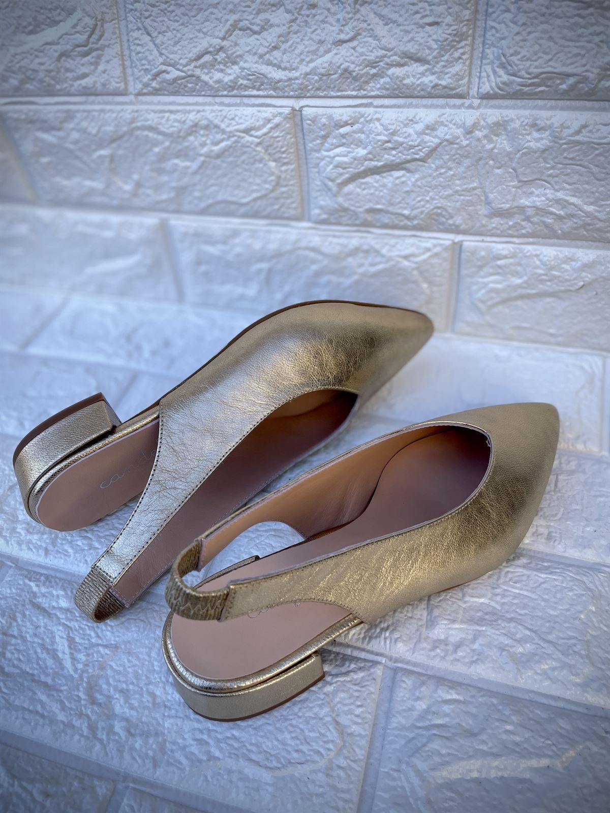Baailarina zapato Candelitas metalizado champagne - Imagen 1