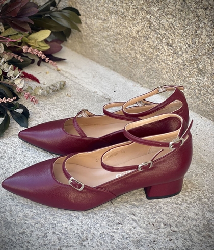 Bailarina Angari 3 hebillas 200-40 BURDEOS - Imagen 1