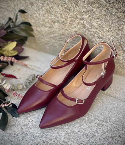 Bailarina Angari 3 hebillas 200-40 BURDEOS - Imagen 2