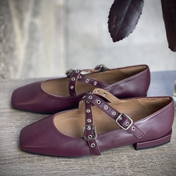 Bailarina Candelitas hebilla cruzada burdeos - Imagen 2