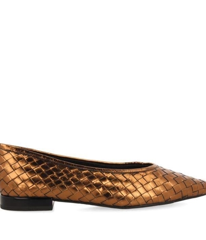 Bailarina Gioseppo trenzada metalizada cobre - Imagen 2