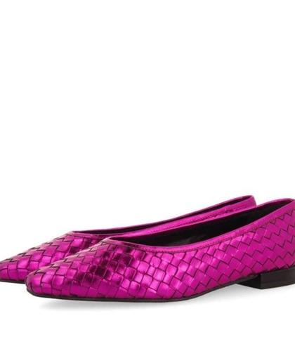 Bailarina Gioseppo trenzada metalizada magenta - Imagen 2