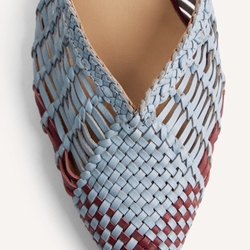 BAILARINA Piel trenzada destalonada 79221 MAGAINI azul burdeos - Imagen 2