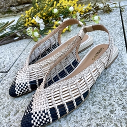 BAILARINA Piel trenzada destalonada 79221 MAGAINI white - Imagen 1