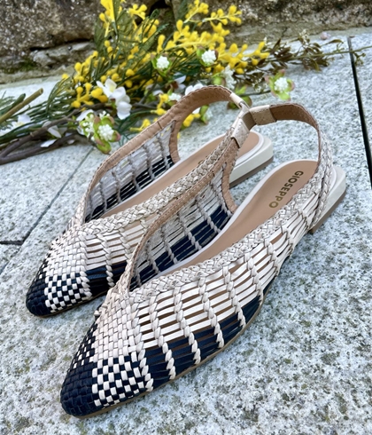 BAILARINA Piel trenzada destalonada 79221 MAGAINI white - Imagen 1