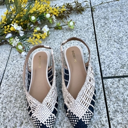 BAILARINA Piel trenzada destalonada 79221 MAGAINI white - Imagen 2