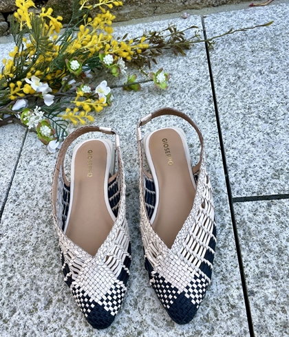 BAILARINA Piel trenzada destalonada 79221 MAGAINI white - Imagen 2