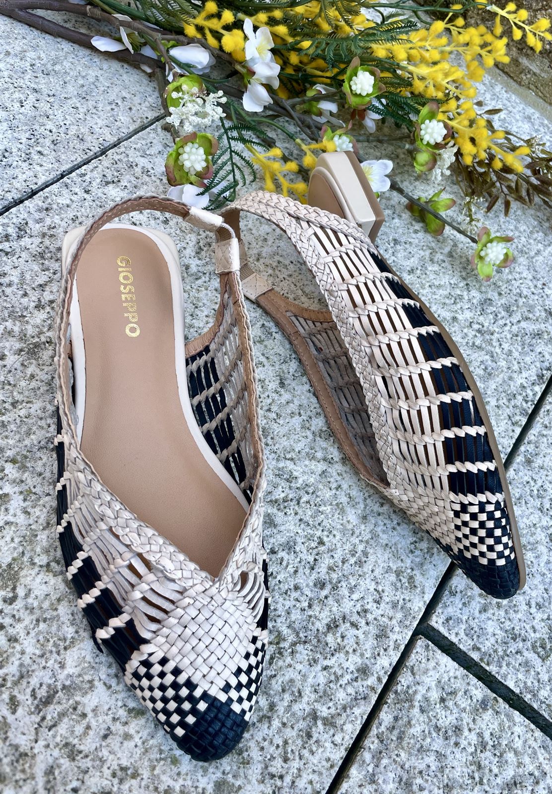 BAILARINA Piel trenzada destalonada 79221 MAGAINI white - Imagen 4