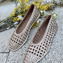 BAILARINA Piel trenzada  EMBEYA 78242 METALIZADO PLATINUM - Imagen 1