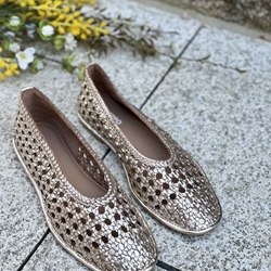 BAILARINA Piel trenzada  EMBEYA 78242 METALIZADO PLATINUM - Imagen 2