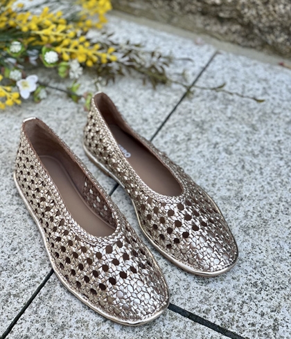 BAILARINA Piel trenzada  EMBEYA 78242 METALIZADO PLATINUM - Imagen 2