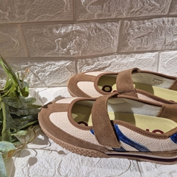 BAILARINAS DEPORTIVAS  Gioseppo  NIONBE PIEL Y LINO beige azul - Imagen 2