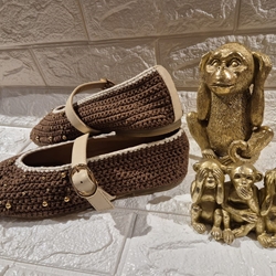 BAILARINAS GIOSEPPO  78190 MANYONI PIEL, CROCHET Y CUENTAS  MARRÓN - Imagen 1